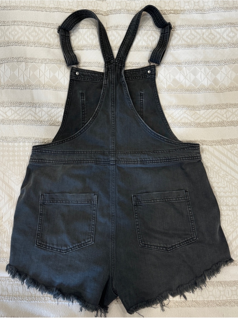 Aerie AE Werk And Play Shortalls Size M Gray Denim Overalls Casual Romper - Picture 2 of 5